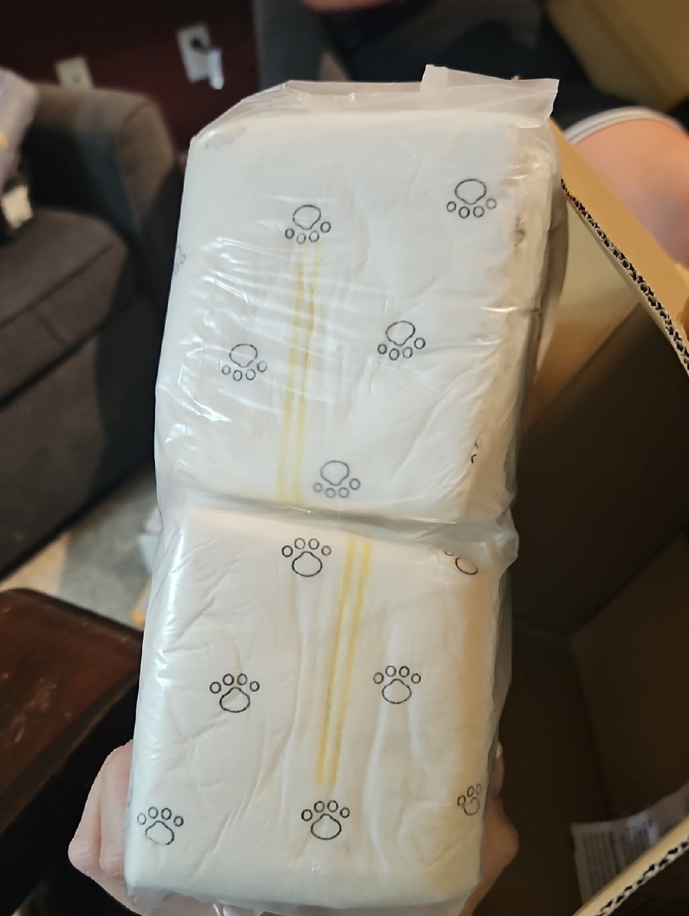 Dog Wrap Diaper Pack - White Paw Print Design Xsmall